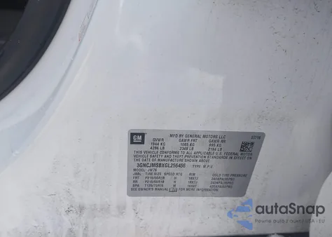 2016 Chevrolet Trax Ltz z USA, uszkodzony, nr VIN 3GNCJMSBXGL256456